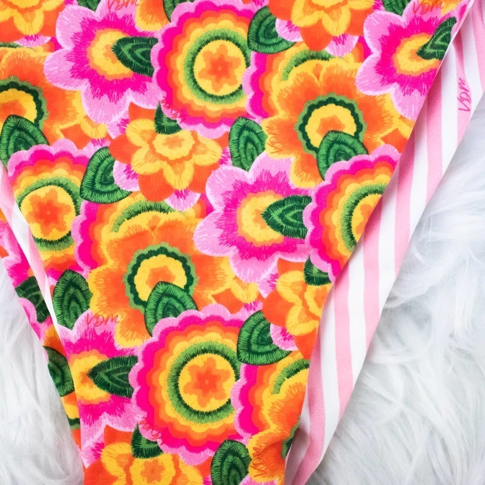 🍋 VDM the Label Pink Floral Bikini Bottoms Bikini Underwear Women Size Medium - Picture 2 of 7